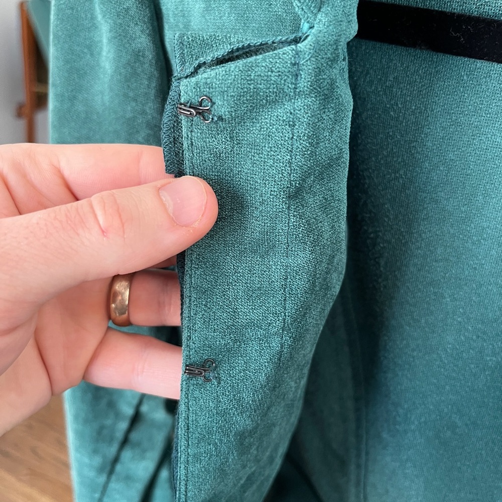 NWT Kate Rosy Women’s Ruffle Military Jacket Blazer Green Size Medium - Picture 13 of 14